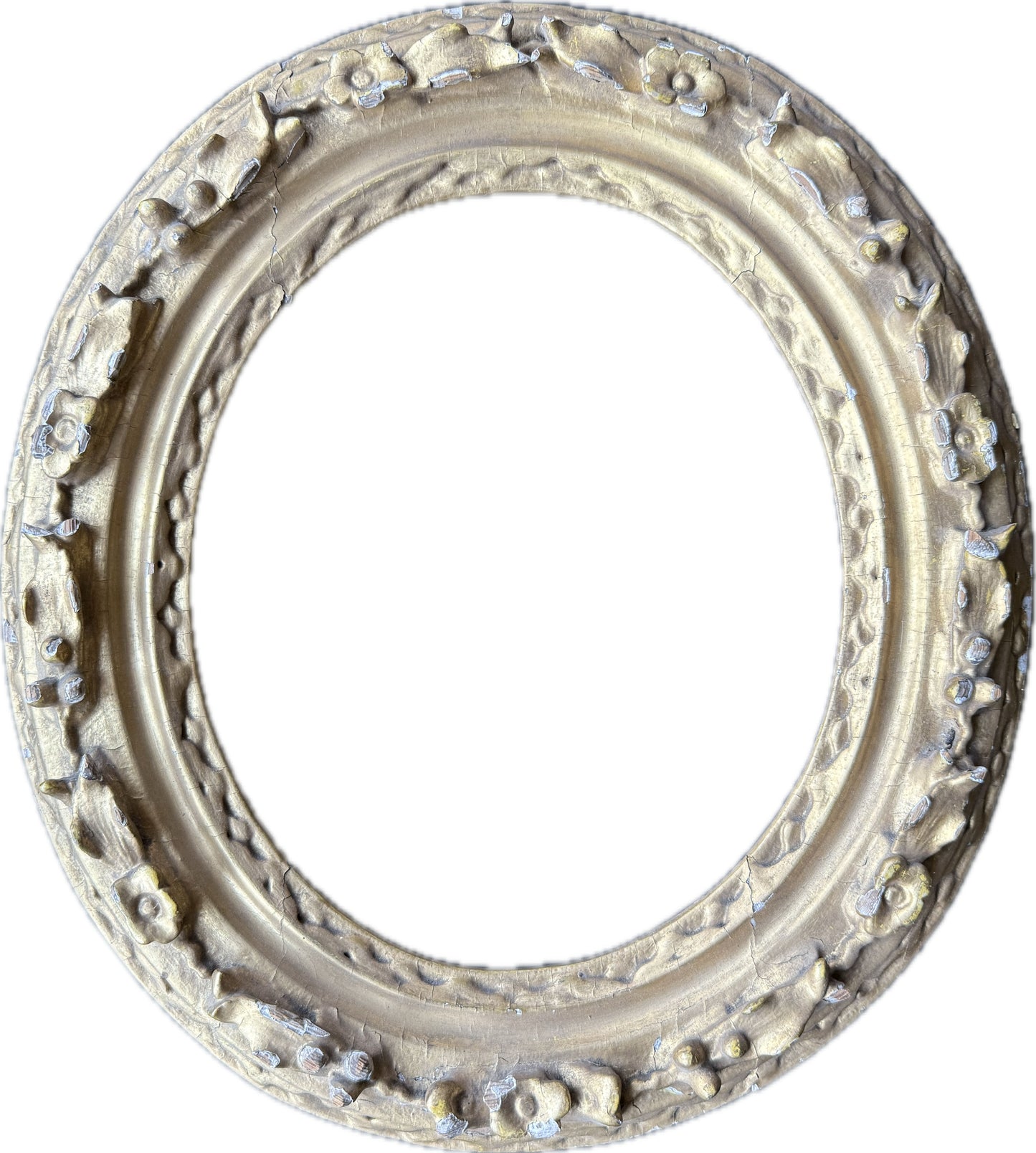 17th century English oval carved and gilt frame