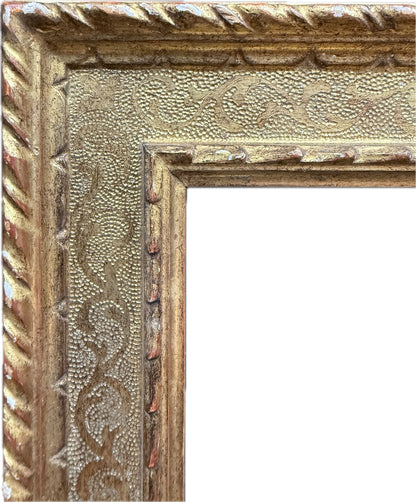 Carved and gilt casetta frame with intricate tooled detail in the Renaissance style
