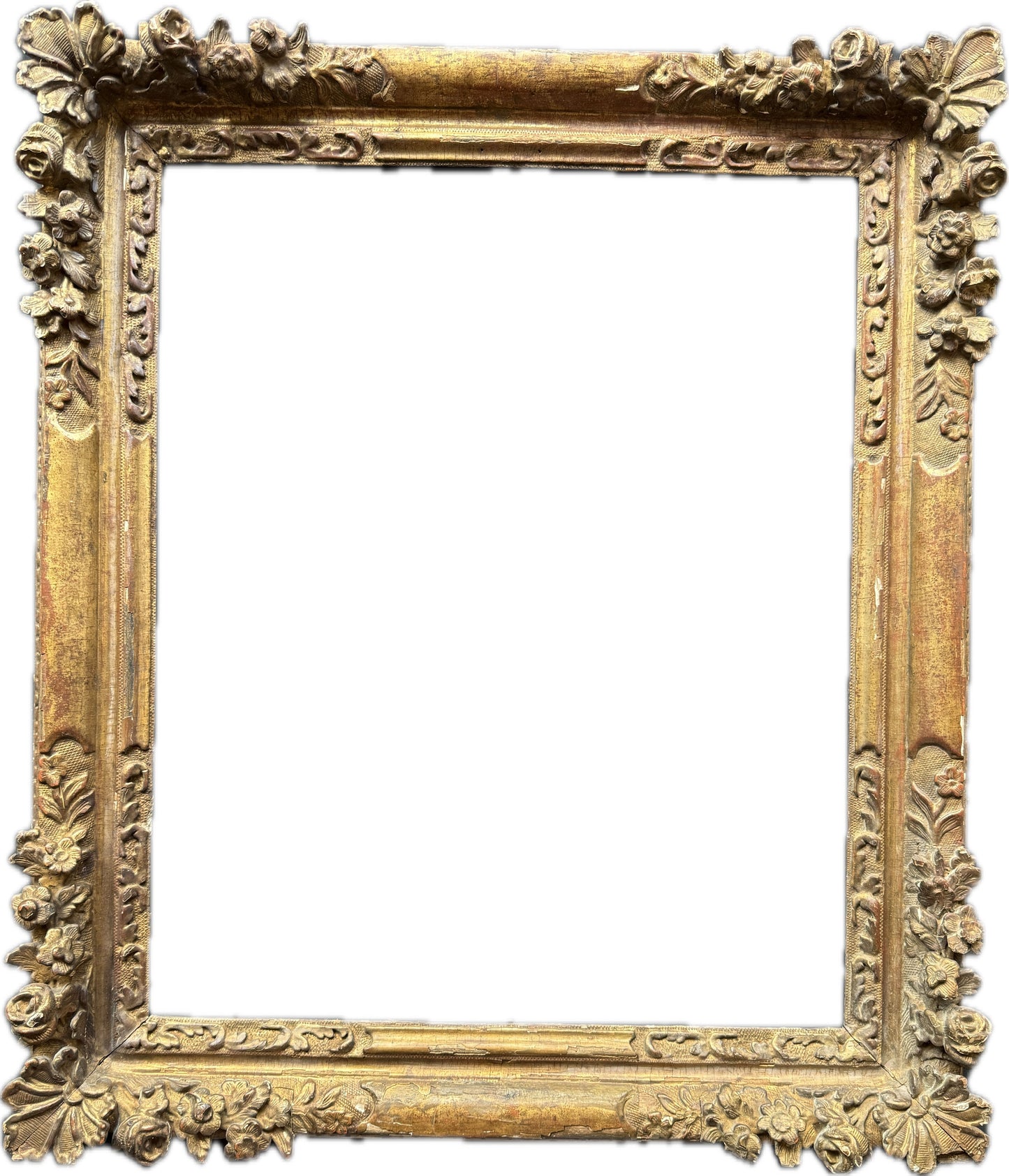 French 17th century Lebrun frame with ornate corner carving