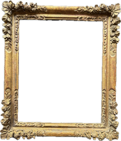 French 17th century Lebrun frame with ornate corner carving