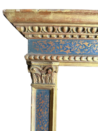 19th century carved, painted and gilt Tabernacle frame in Renaissance-style
