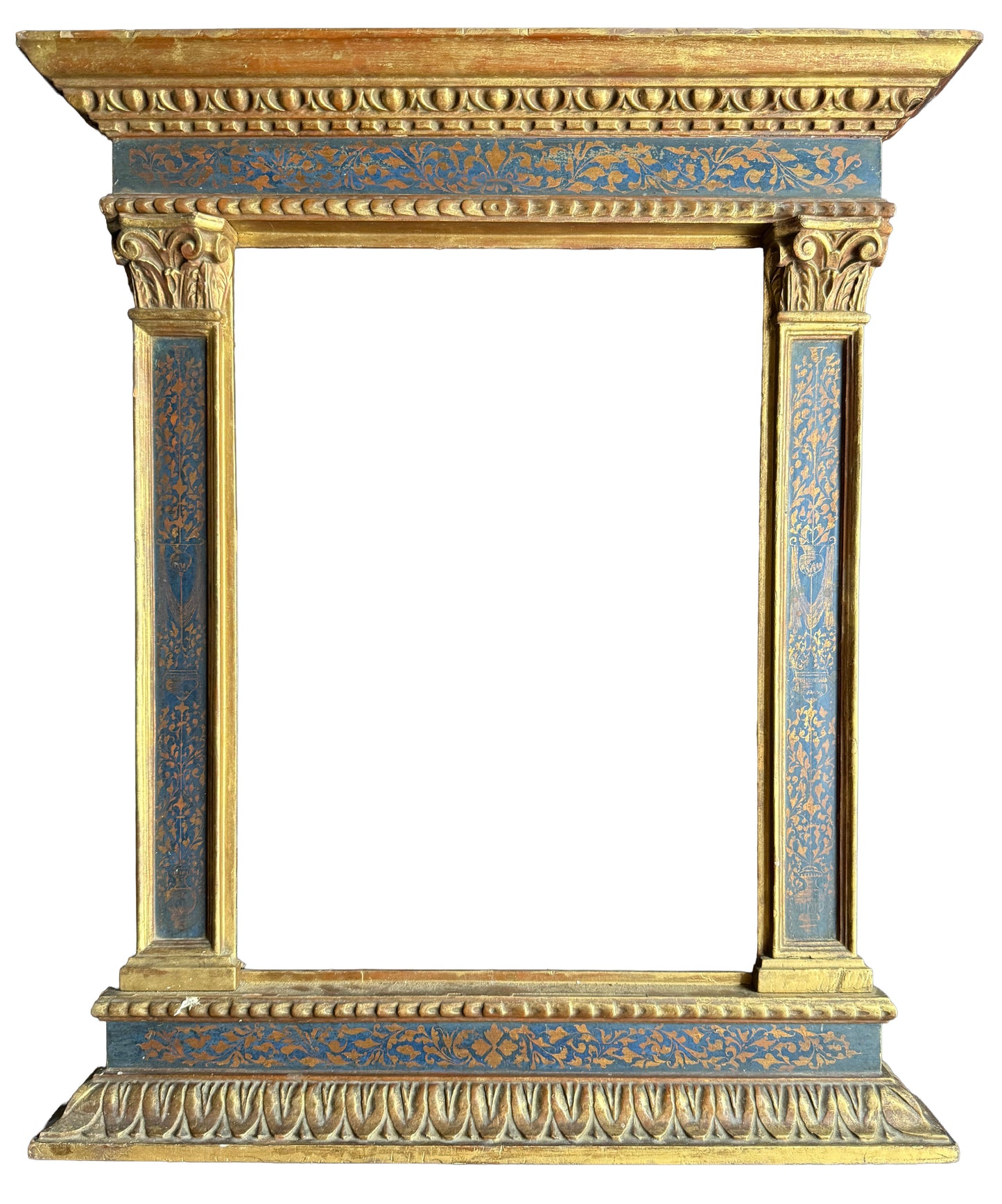 19th century carved, painted and gilt Tabernacle frame in Renaissance-style