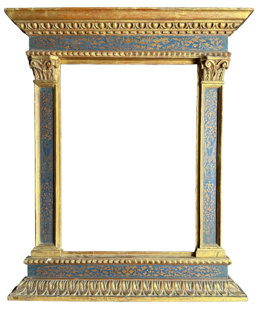 19th century carved, painted and gilt Tabernacle frame in Renaissance-style