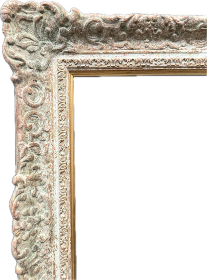 20th century painted French Montparnasse frame with gilt slip