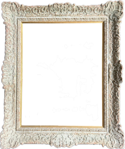 20th century painted French Montparnasse frame with gilt slip