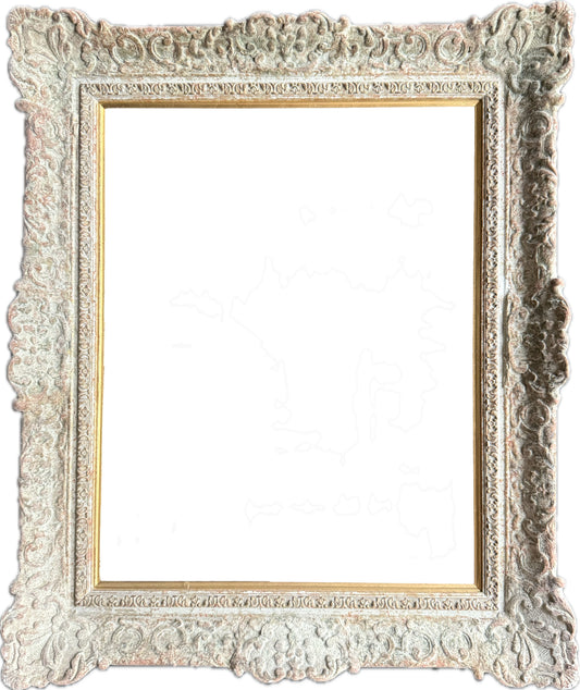 20th century painted French Montparnasse frame with gilt slip