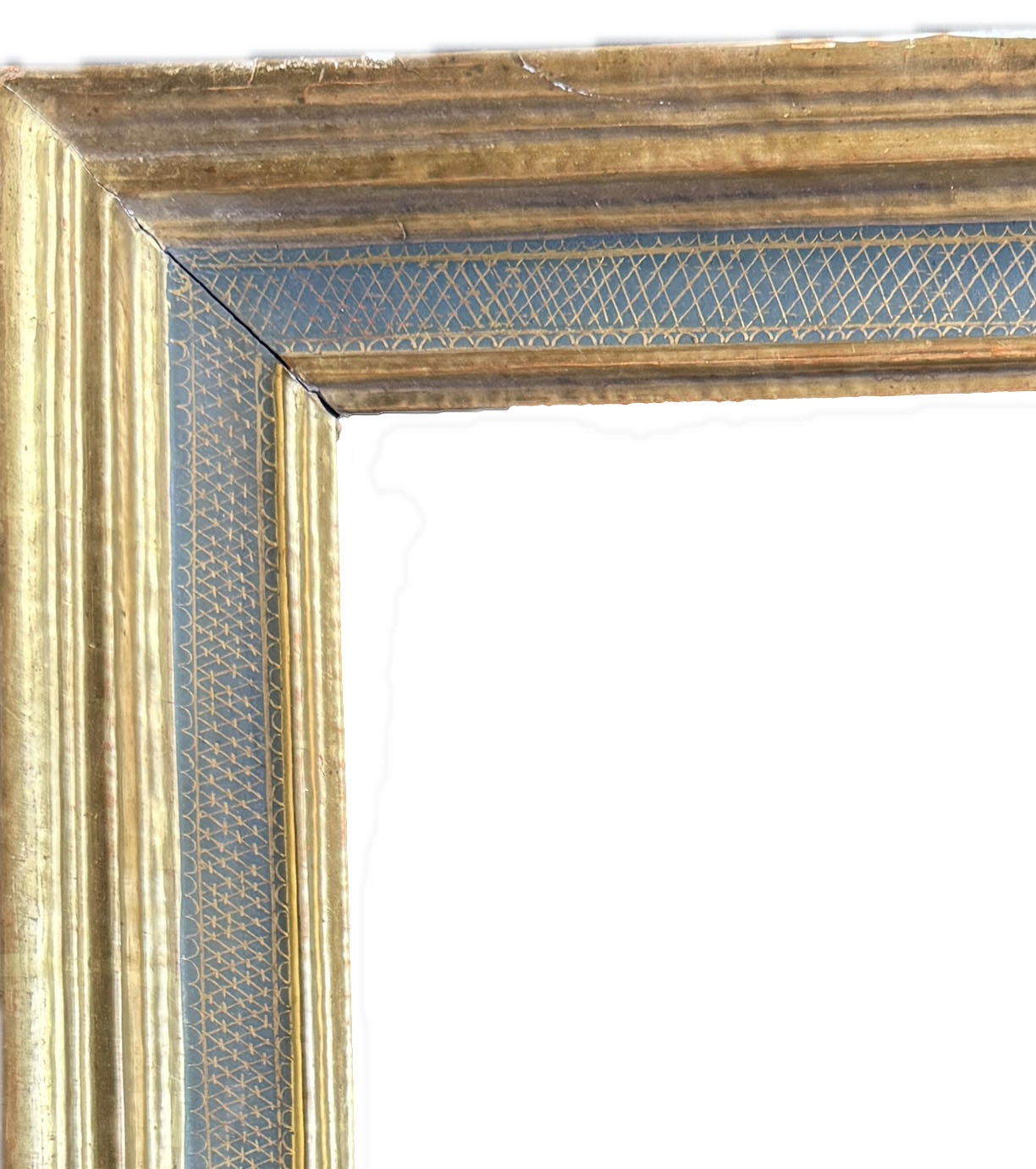 An unusual gilt and painted casetta frame, 20th century European school
