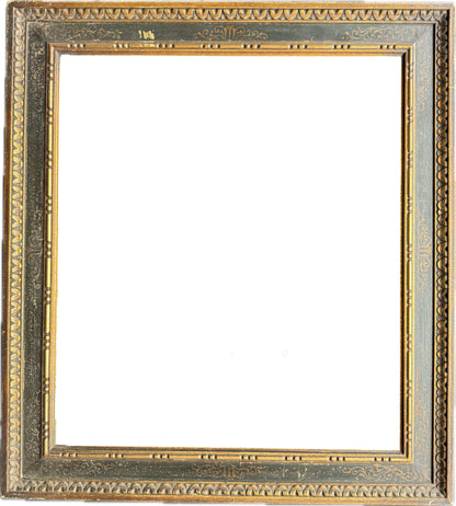 Carved Renaissance-style 19th century painted frame with sgraffito detailing