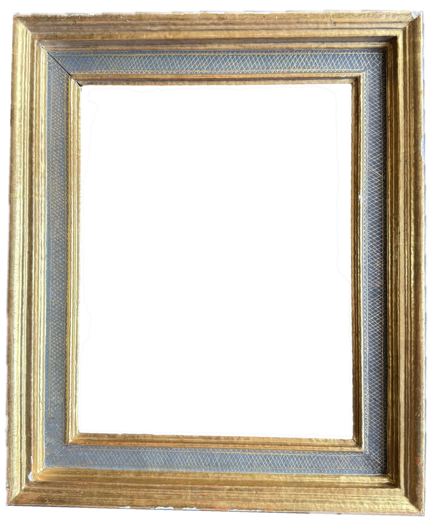 An unusual gilt and painted casetta frame, 20th century European school