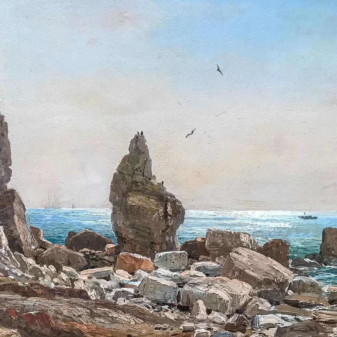 Rocky Beach, 1896, attributed to British artist John Brett (1831-1902)