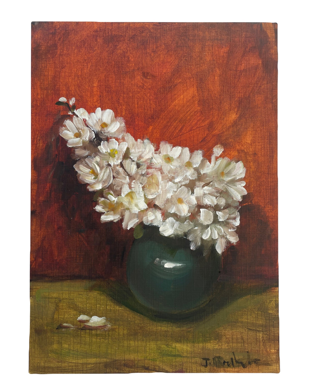 Vintage Style White Blossom in a Vase