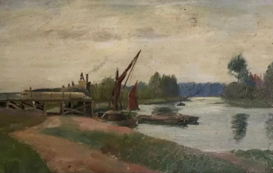 Barges on the River Thames