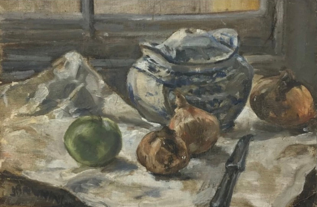 Still Life with Onions and a Knife